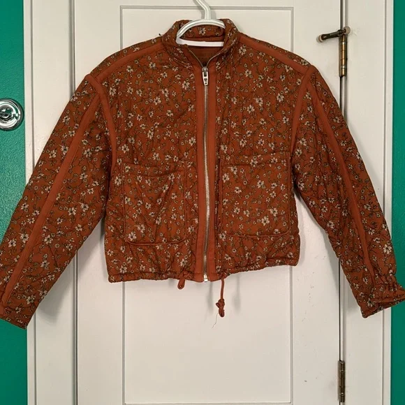 Blank NYC Orange Floral Boxy Quilted Jacket - Picture 8 of 11